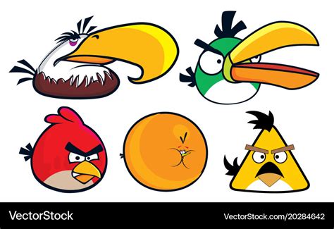 Angry birds set 5 designs Royalty Free Vector Image