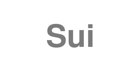 How to Pronounce "Sui" - YouTube