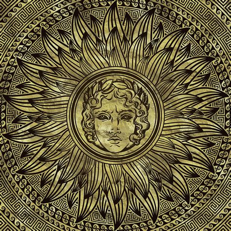 Apollo Sun God Symbol Golden Texture Digital Art by Lioudmila Perry