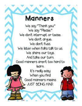 Positive Behavior Student Note Cards & Manners Poem | Preschool poems ...