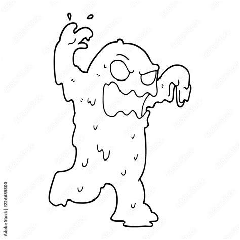 line drawing cartoon slime monster Stock Vector | Adobe Stock