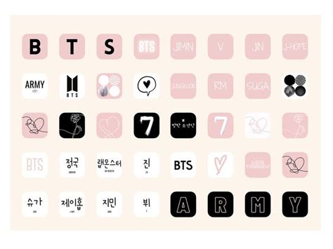 BTS Kpop 40 Icons Bundle Iphone Ios 14 App Covers - Etsy | Bts app, App ...