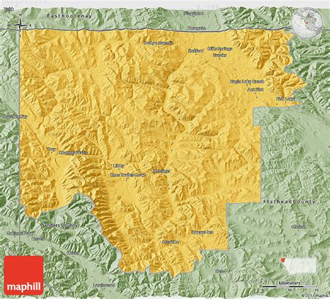 Savanna Style 3D Map of Lincoln County