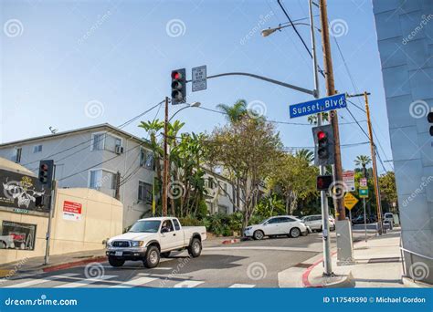 Sunset Blvd in Los Angeles editorial image. Image of cityscape - 117549390