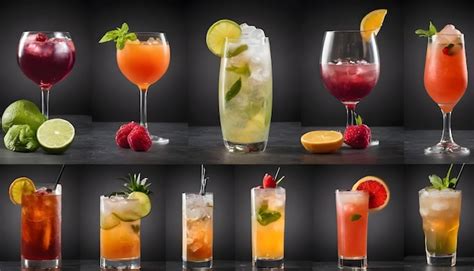 Premium Photo | Assortment of alcoholic cocktails