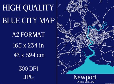 Newport UK Blue City Map Graphic by Mappingz · Creative Fabrica