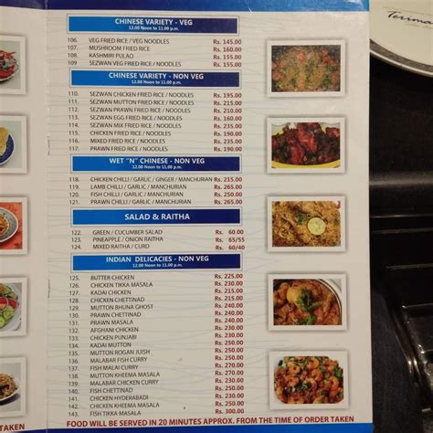 Menu at Nasi Kandar Pelita Halal Malaysian Cuisine, Chennai