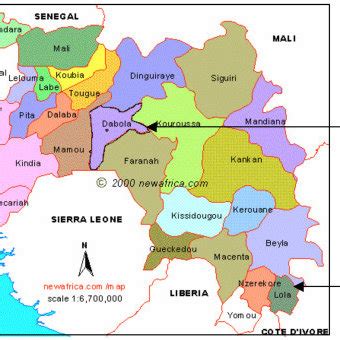 Map of Republic of Guinea and study sites. | Download Scientific Diagram