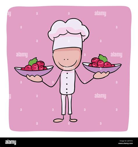 Chef with fruits clip art vector illustration Stock Vector Image & Art - Alamy