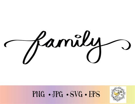 Handwritten Family Word Art, Shape SVG, Family PNG, Family SVG, Cut File, Digital Download ...