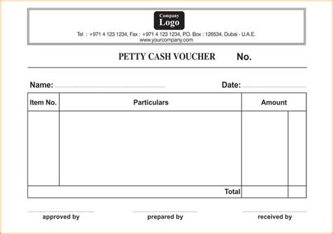 Petty Cash Vouchers Printing in Dubai, Abu Dhabi | Voucher template ...