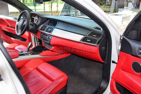 Cockpit of a White BMW with Red Interior on Display at Welt. Editorial Photo - Image of historic ...