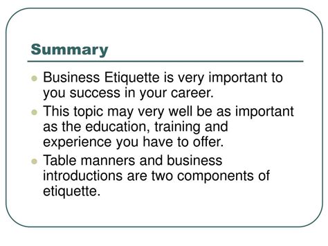 PPT - Table Manners and Business Etiquette PowerPoint Presentation, free download - ID:4063688