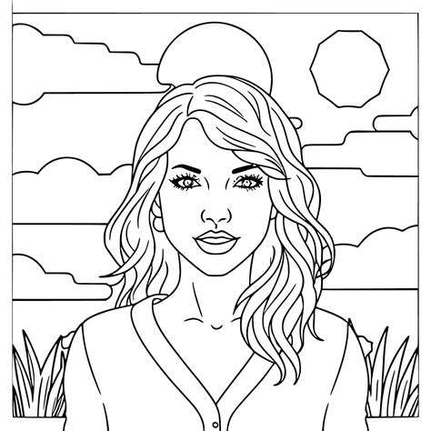 Taylor Swift is Smiling coloring page - Download, Print or Color Online for Free