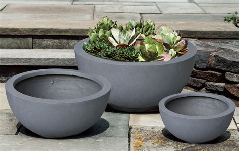 Modern Round Outdoor/Indoor Concrete Planter - Industrial - Outdoor Pots And Planters - by Kasa ...