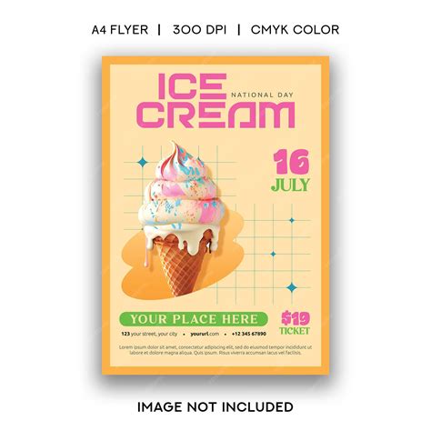 Premium PSD | Ice cream flyer