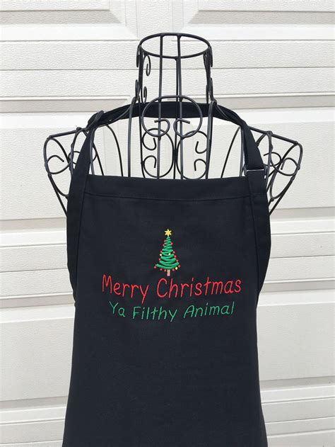 Embroidered Christmas Movie Quotes Apron | Etsy