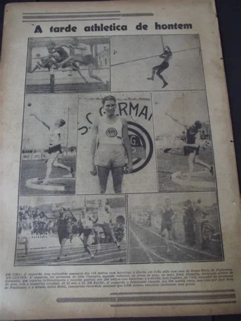 GAZETA ESPORTIVA BRAZIL Football Newspaper 1930 # 124 athletics palestra £150.00 - PicClick UK