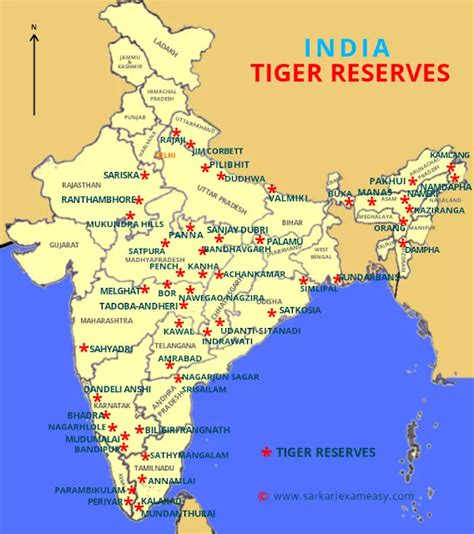 Know Latest Tiger Reserves in India map 2023