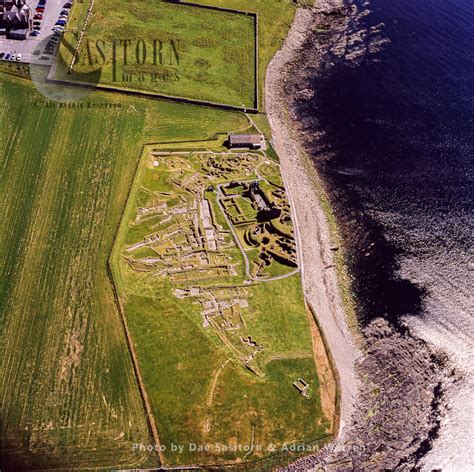 Jarlshof, prehistoric archaeological site, southern tip of the Shetland ...