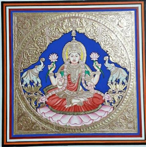 Sri Ganesh #2, Mysore Painting (22"x18") | International Indian Folk ...