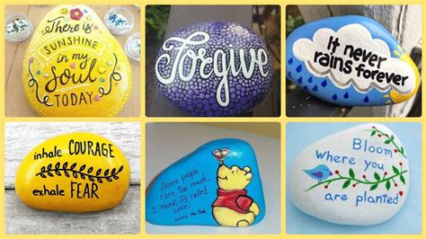 Painted Rocks With Inspirational Quotes,Arcylic Rock pebble Painting ...