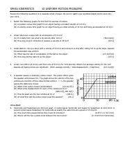 Kinematics and Motion Problems Practice | Course Hero