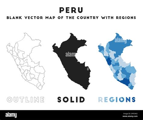 Peru map. Borders of Peru for your infographic. Vector country shape. Vector illustration Stock ...