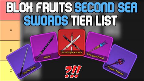 Blox Fruits Second Sea Swords Tier List | Roblox Tier List - YouTube