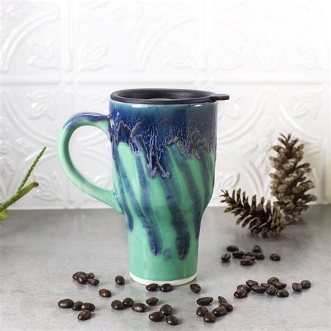 Ceramic Travel Coffee Mug With Handle | Ceramic travel coffee mugs ...