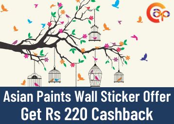 Asian Paints Wall Stickers Price Drop - Get Rs 220 Cashback