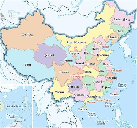 Map of China provinces and cities - China map cities and provinces (Eastern Asia - Asia)