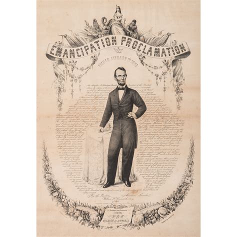 Abraham Lincoln, Emancipation Proclamation Calligraphic Lithograph | Barnebys