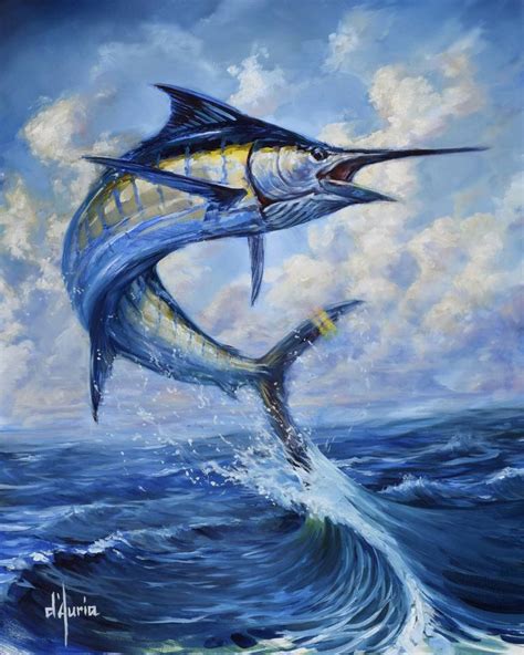 Antigua Marlin Painting by Thomas Dauria | Saatchi Art