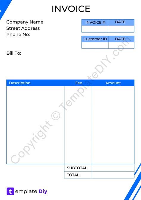 QuickBooks Invoice Template Blank Printable in PDF, Excel, Word