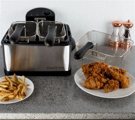 Classic Cuisine 4-liter Electric Deep Fryer with 3 Fry Basket - QVC.com