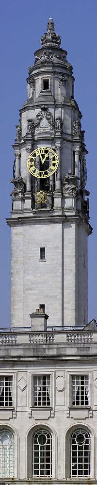 Cardiff City Hall Clock Tower. Cardiff, ENGLAND | Clock tower, City ...