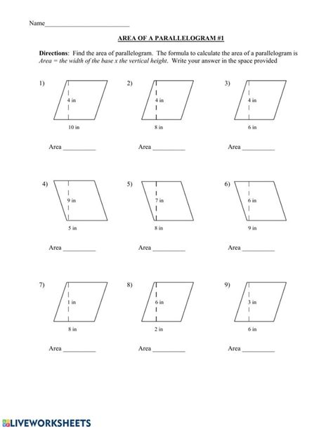 11 1 Areas Of Parallelograms And Triangles Worksheet Answers ...