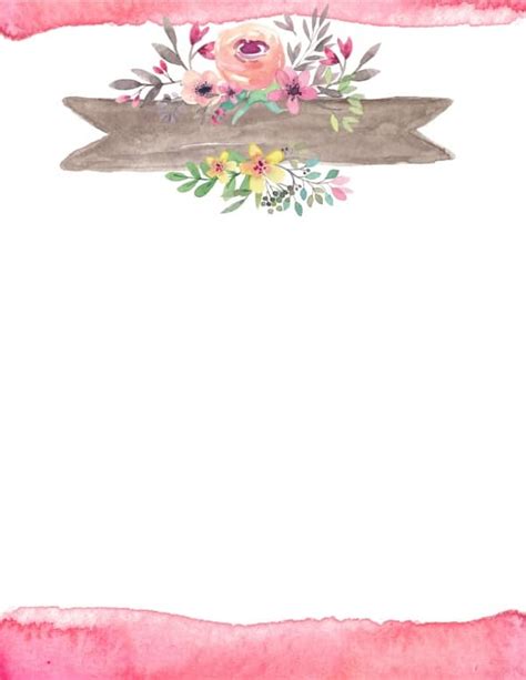 Free Flower Border | Watercolor and Clipart Borders
