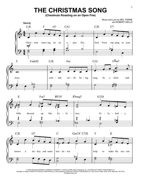 The Christmas Song (Chestnuts Roasting On An Open Fire) | Sheet Music ...