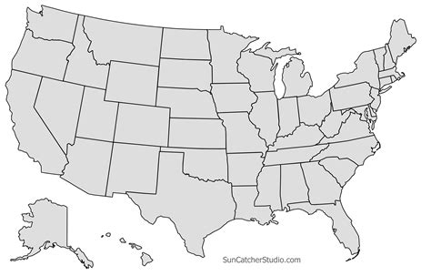 Outline Map Of Usa Printable