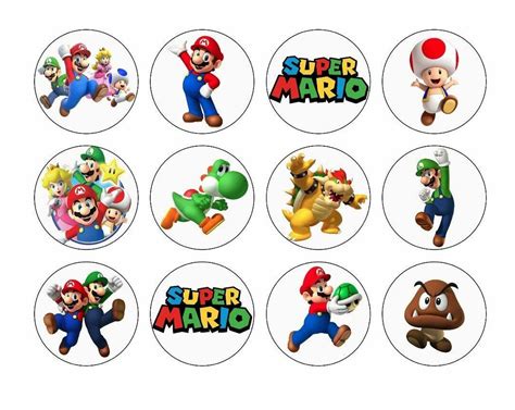 12 X SUPER MARIO Edible Icing Cupcake Toppers Childrens Kids - Etsy