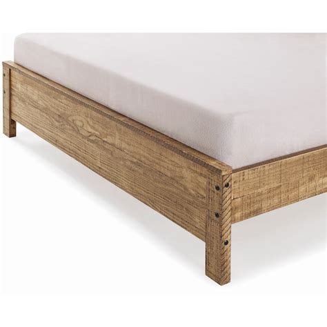 Solid Wood Bed, Modern Rustic Wooden Full Size Bed Frame Box Spring Needed - On Sale - Bed Bath ...