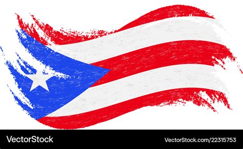 National flag of puerto rico designed using brush Vector Image