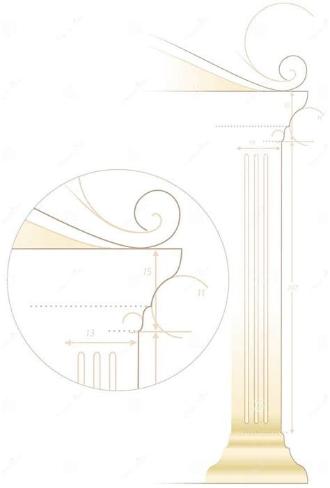 Architecture Sketch of Column Stock Vector - Illustration of ancient, depict: 2592826