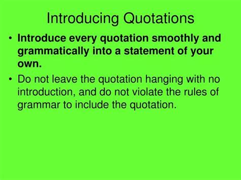 PPT - Introducing Quotations PowerPoint Presentation, free download - ID:6310866