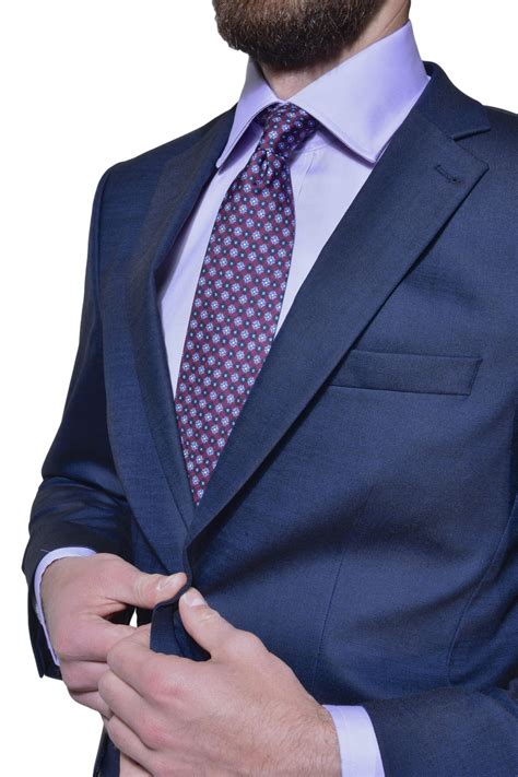 Blue Slim Fit business suit - Suits - E-shop | alaindelon.co.uk