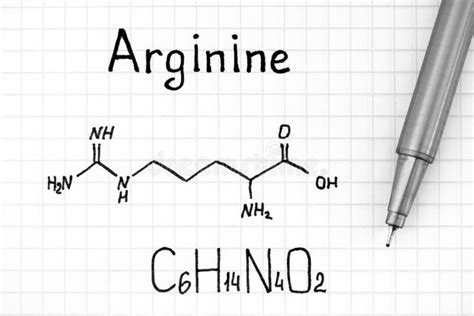 Chemical Formula of Arginine with Pen Stock Illustration - Illustration ...