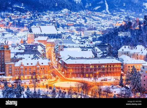 Brasov, Romania. Old town during the winter Stock Photo: 134649294 - Alamy