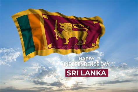 Sri Lanka Independence Day Card with Flag Stock Photo - Image of ...